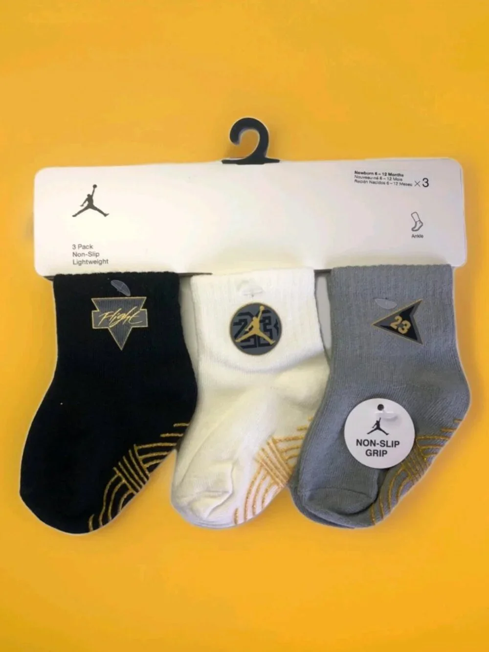 NWT Nike Jumpman Toddler Infant Baby Grippy Socks 6-12mo - 3 pack 3 colors (1)